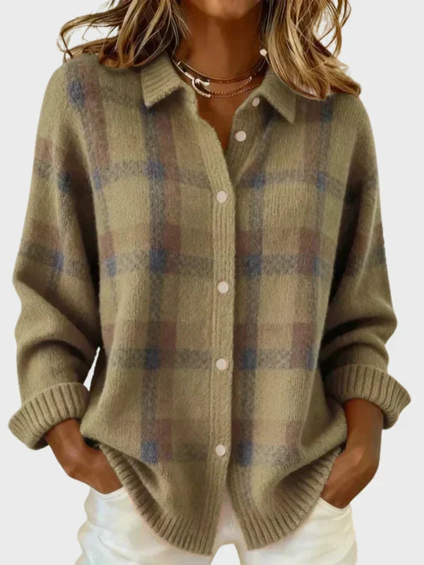 Capucine | Oversized Plaid Cardigan Sweater For Autumn Layering