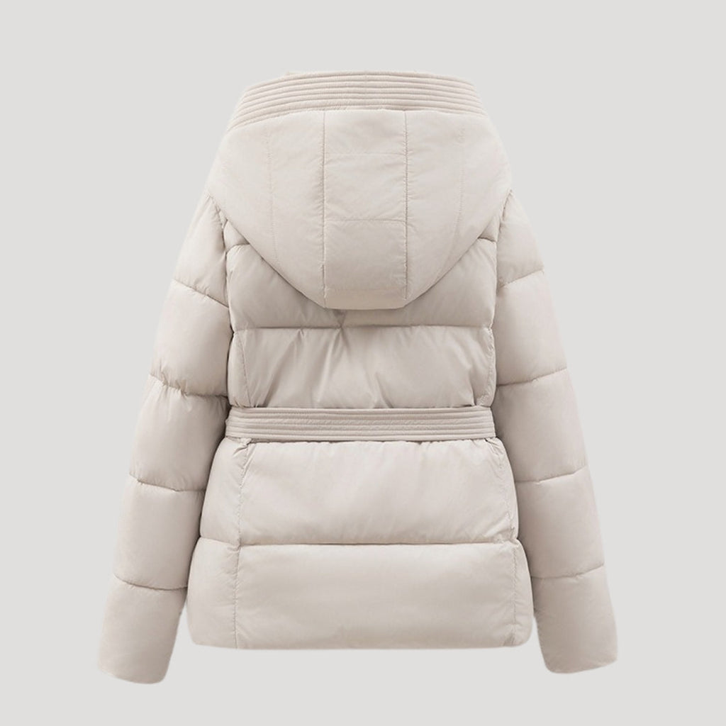 Eloise | Black Cropped Hooded Puffer Jacket Coat