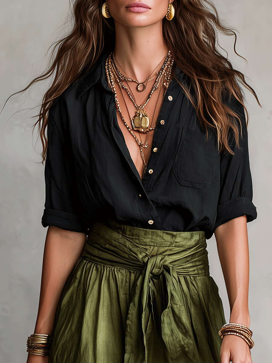 Genevieve | Bohemian Flowy Skirt Top Outfit Set