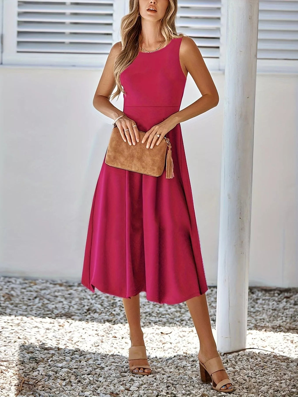 Liliana | Long Sleeve Midi Dress Classic A-Line Silhouette