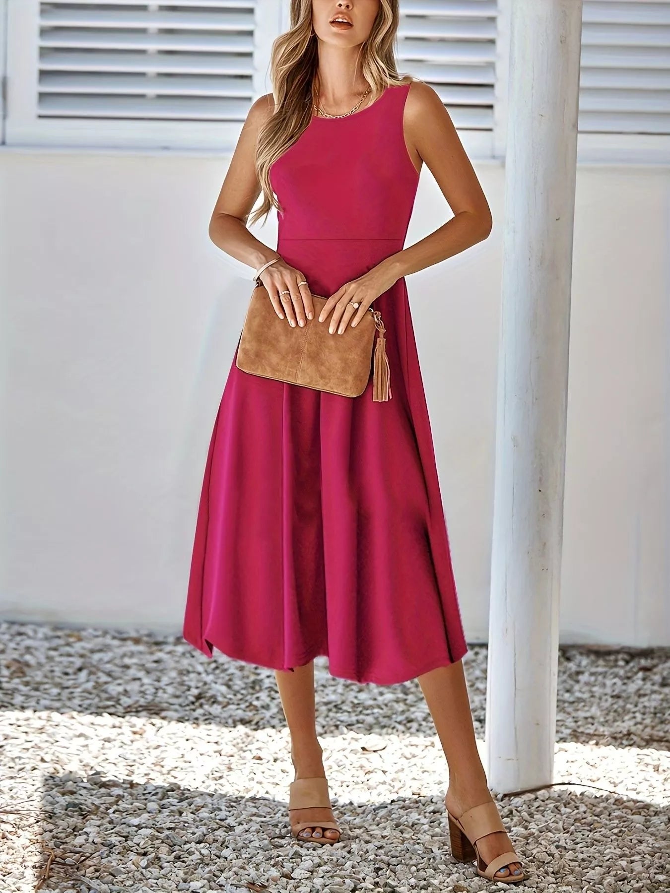 Liliana | Long Sleeve Midi Dress Classic A-Line Silhouette