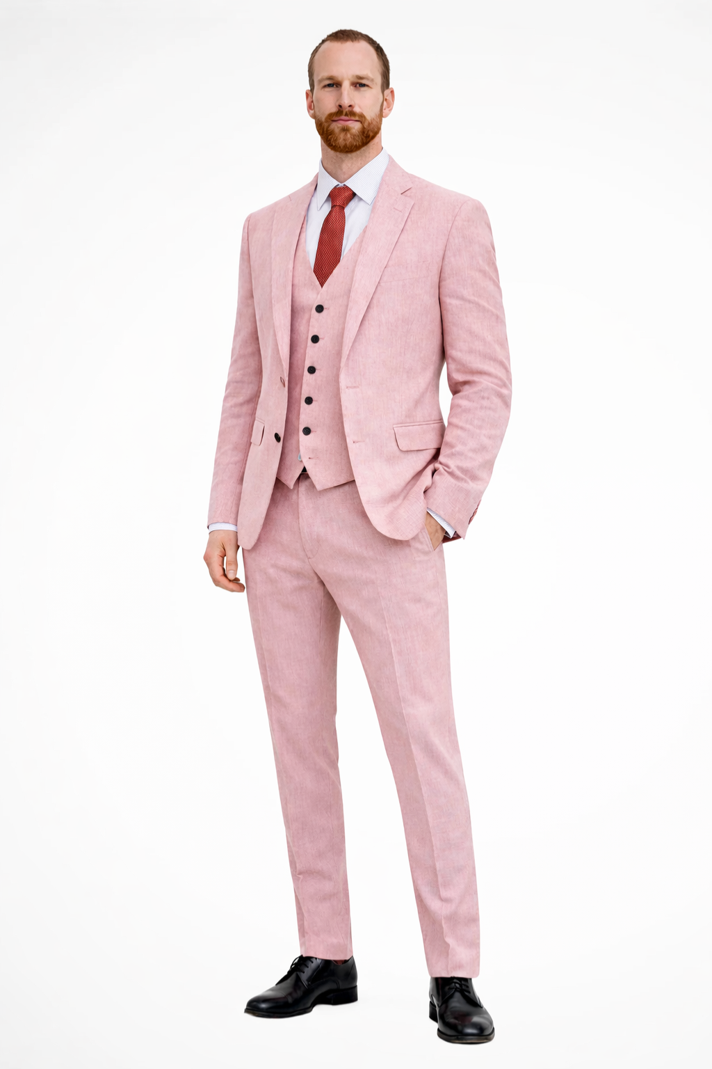 Marcel | Men Linen 3-Piece Wedding Guest Suit Blazer Waistcoat Trousers