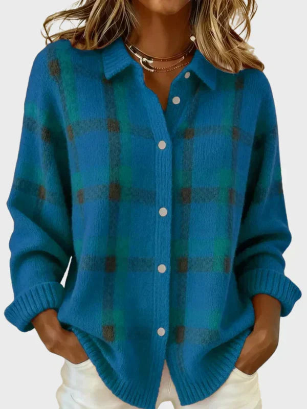 Capucine | Oversized Plaid Cardigan Sweater For Autumn Layering