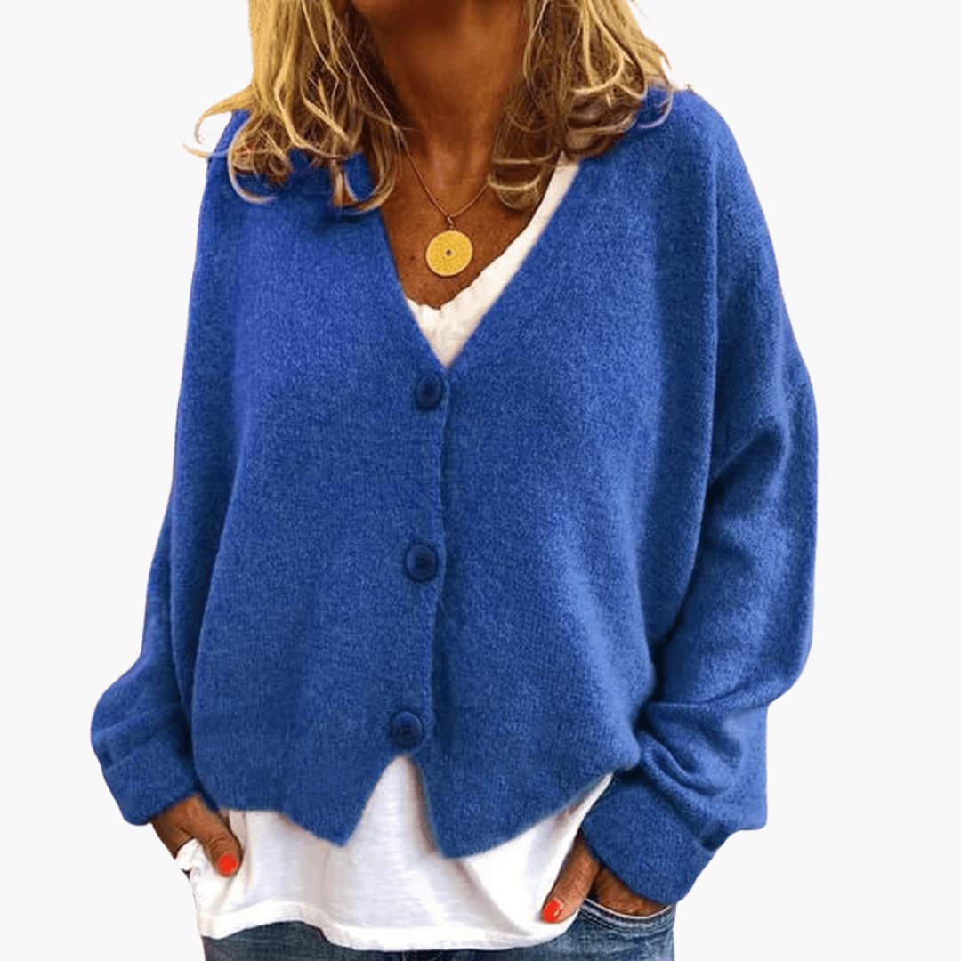 Lucinda | Womens Knit Tops Cardigan V-Neck Long Sleeve Relaxed