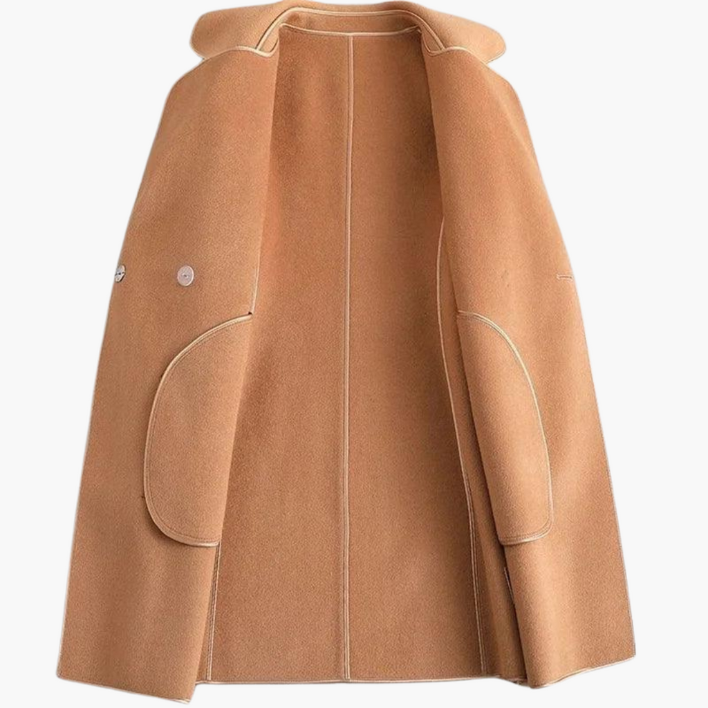 Lucinda | Double Breasted Wool Blend Trench Coat For Women