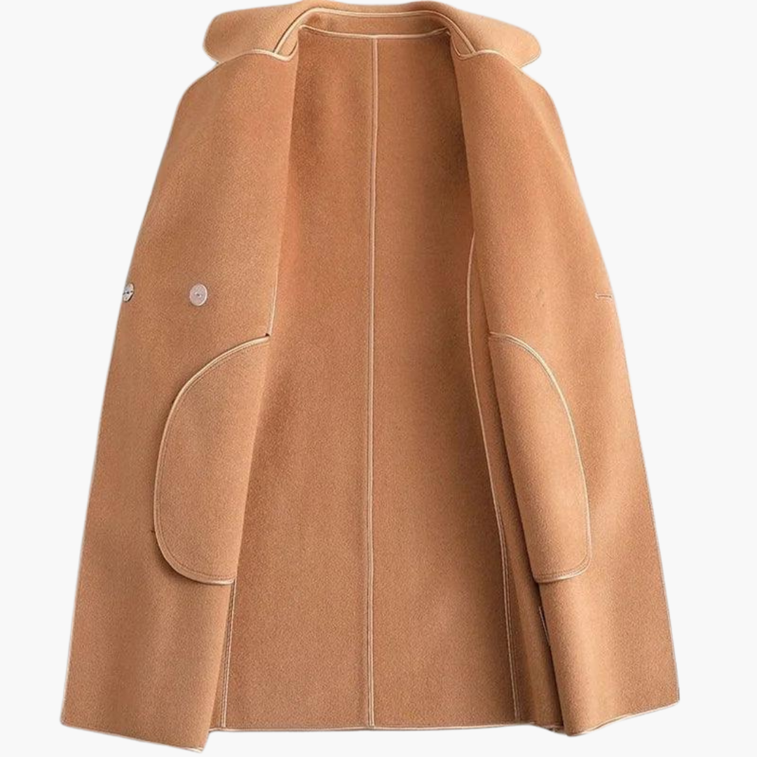 Lucinda | Double Breasted Wool Blend Trench Coat For Women