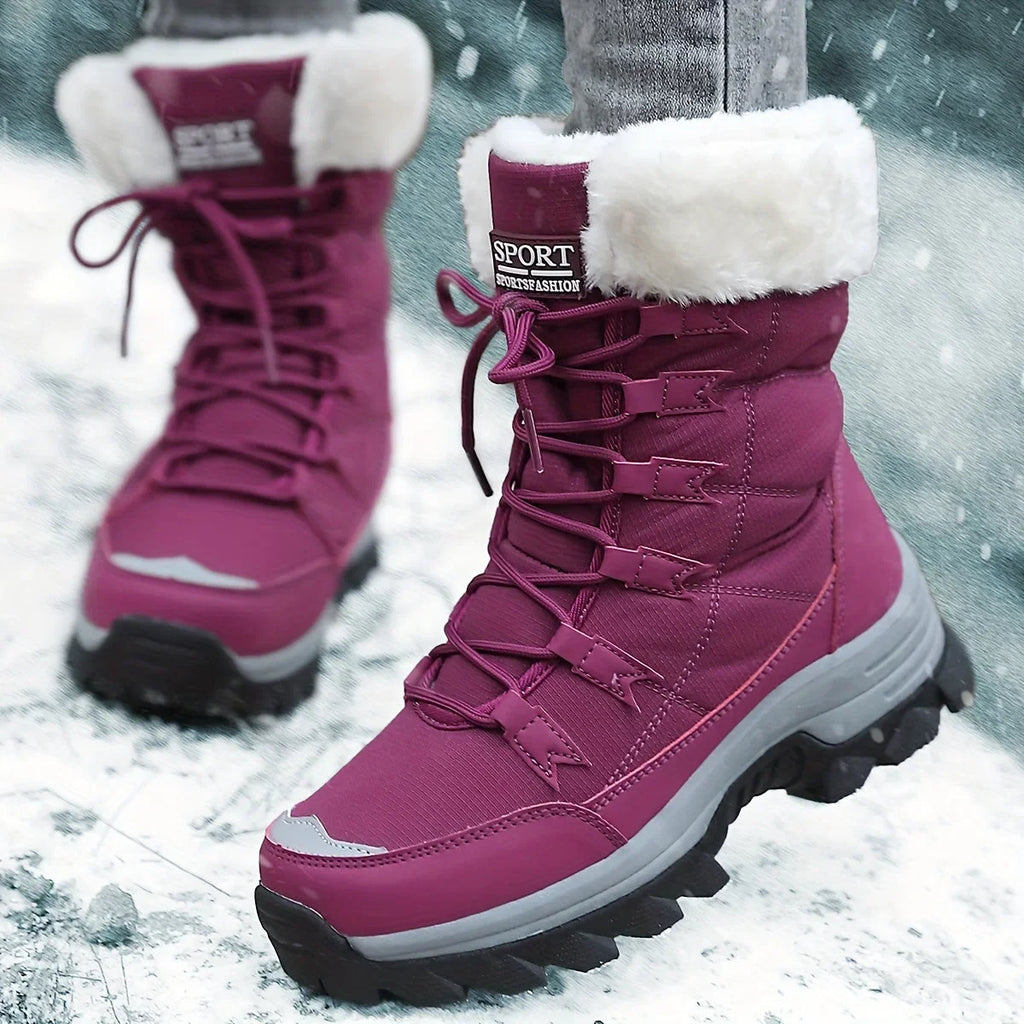 Theodora | Warm Faux Fur Winter Snow Boots — Purple