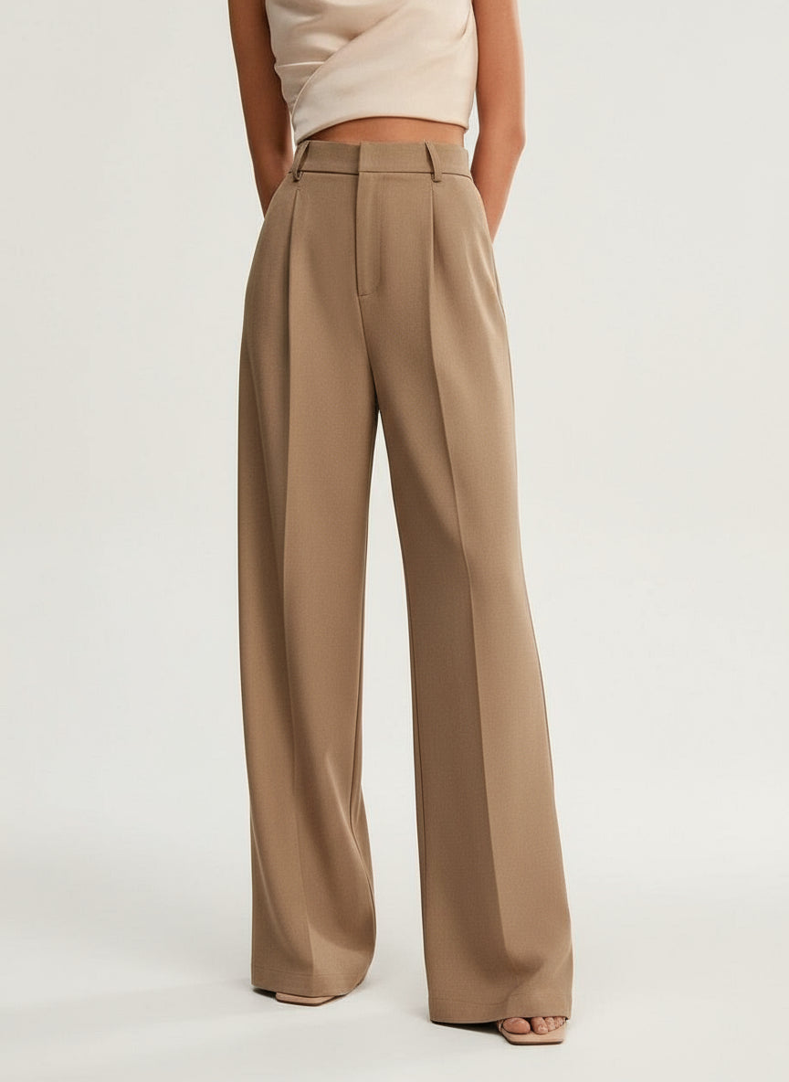 Coralie | High Waisted Wide Leg Tailored Trousers for Women