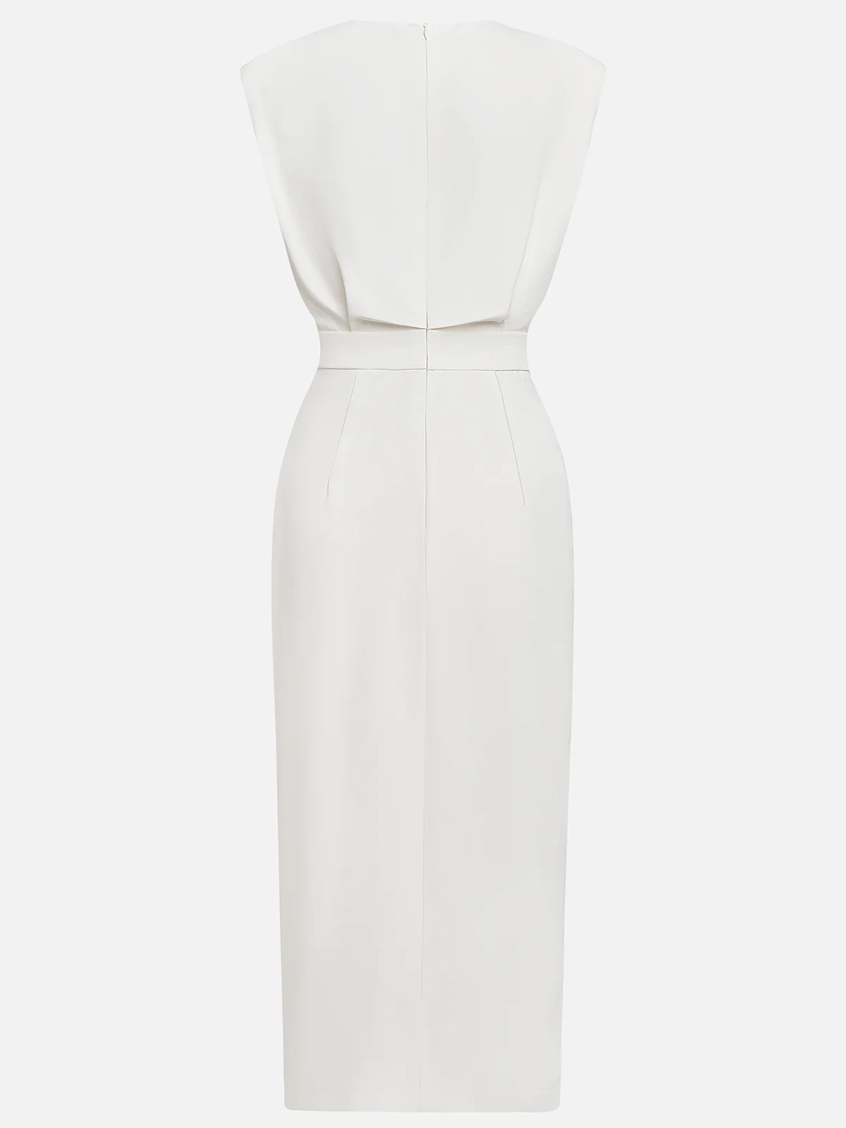 Octavia | Women Formal Midi Dress With Button Slit Detail