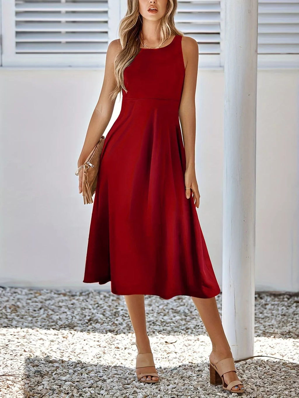 Liliana | Long Sleeve Midi Dress Classic A-Line Silhouette