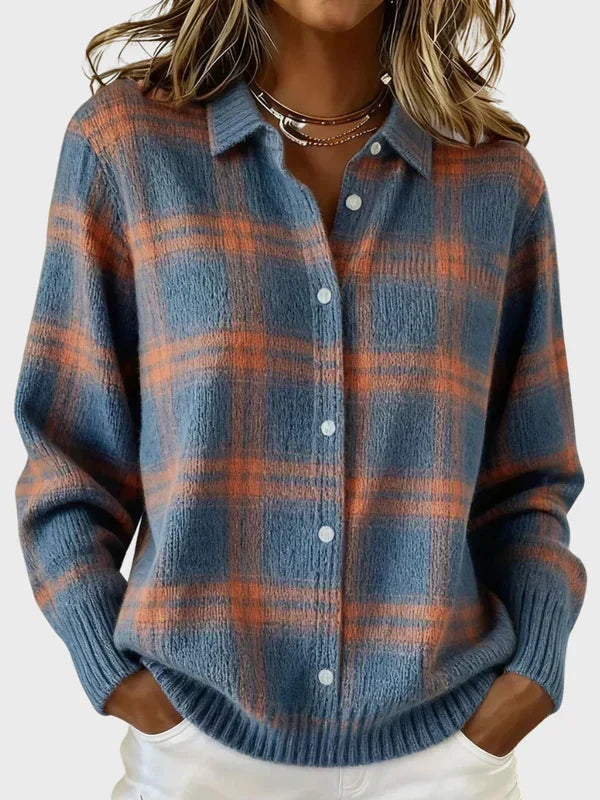 Capucine | Oversized Plaid Cardigan Sweater For Autumn Layering