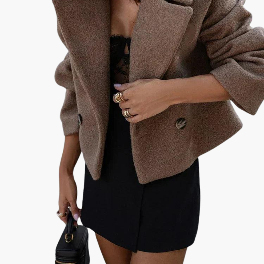 Francesca | Cropped Leather Jacket For Everyday Sophistication