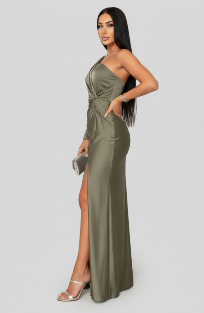 Faustine | Alemais Dress One Shoulder Satin Maxi Occasion