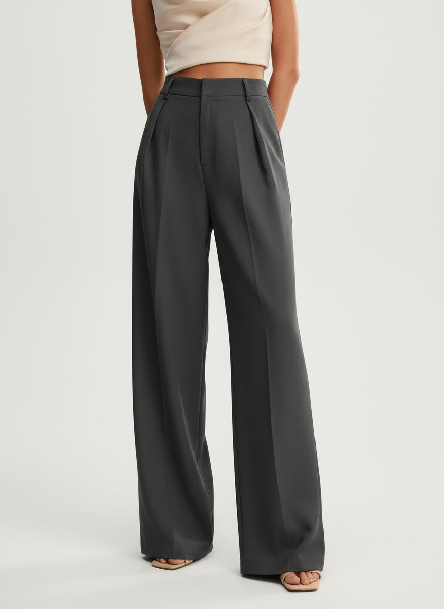 Coralie | High Waisted Wide Leg Tailored Trousers for Women