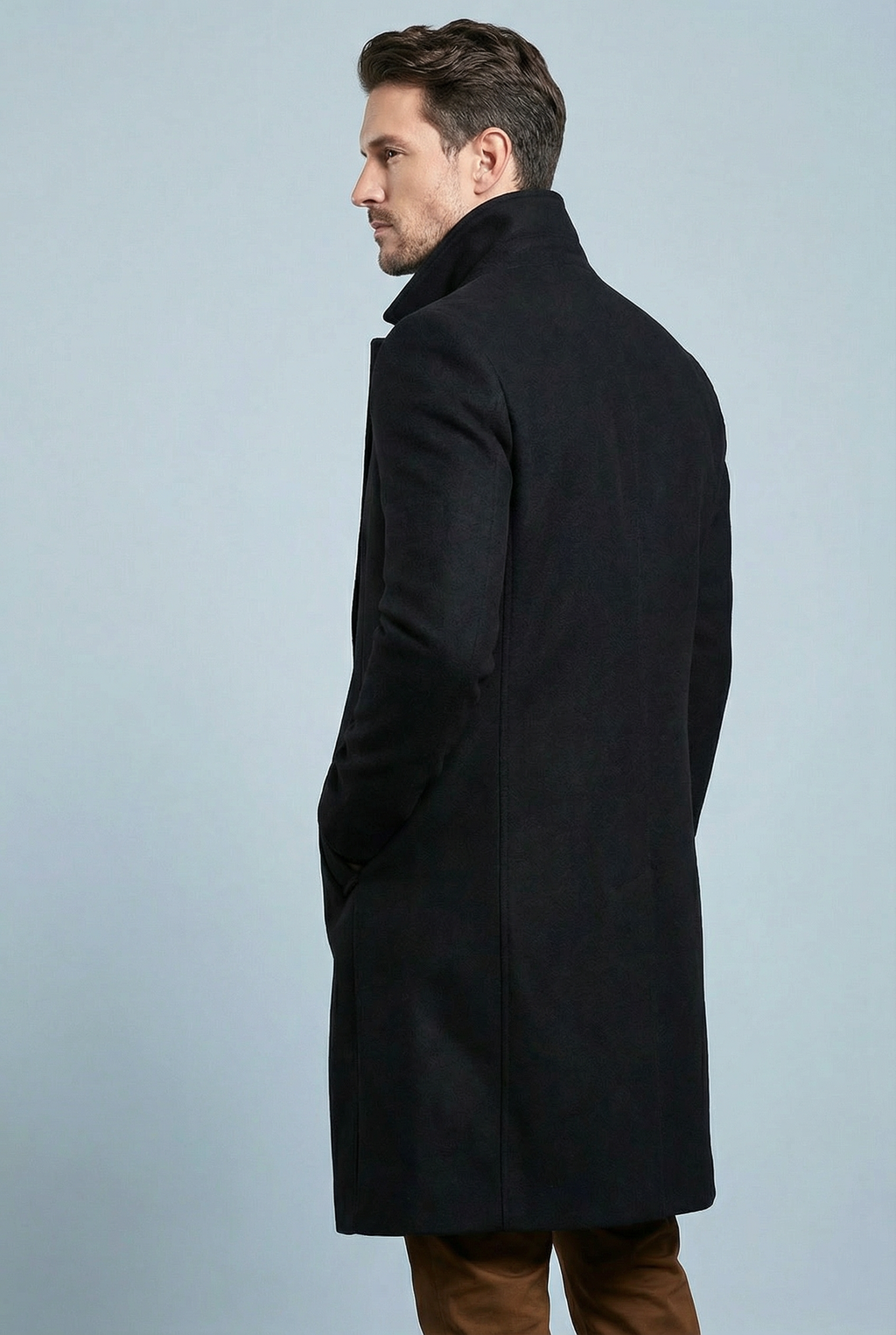 Edmund | Long Formal Wool Winter Coat Brown Overcoat