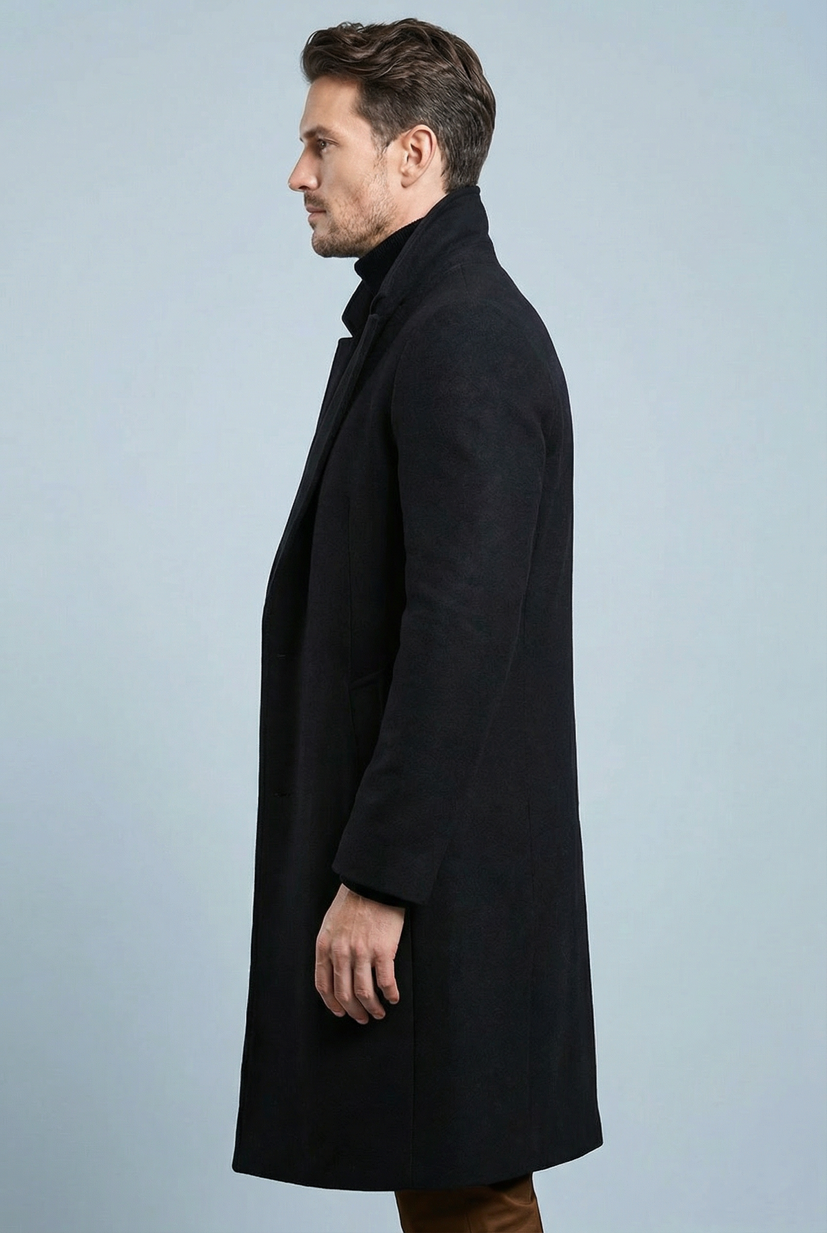 Edmund | Long Formal Wool Winter Coat Brown Overcoat