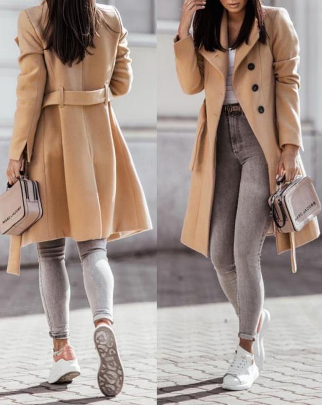 Dominique | Long Black Belted Longline Winter Coat For Women