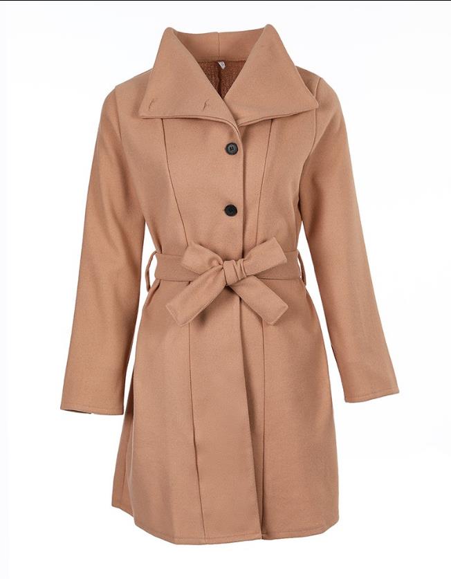 Dominique | Long Black Belted Longline Winter Coat For Women