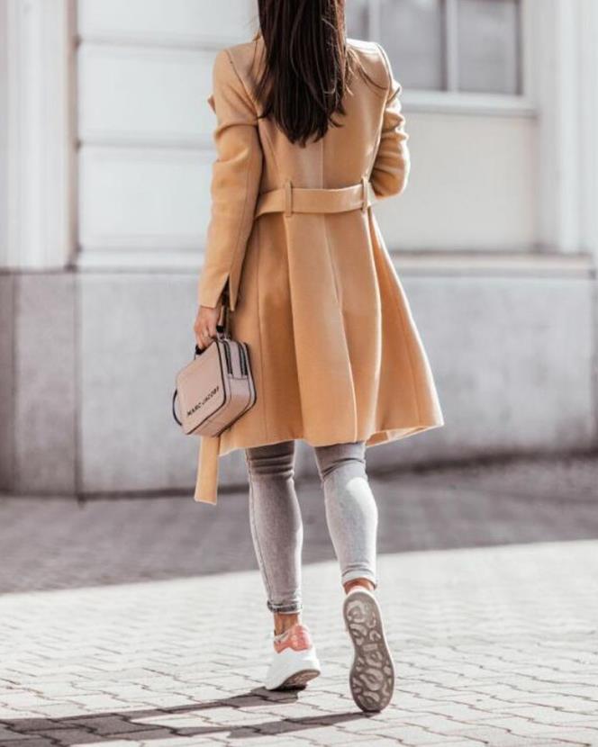 Dominique | Long Black Belted Longline Winter Coat For Women
