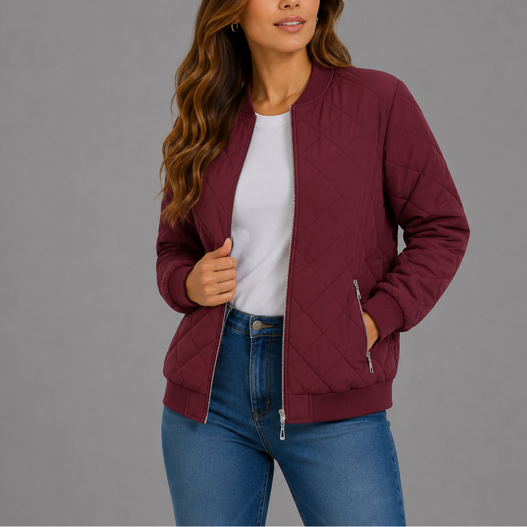 Celestine | Womens Quilted Bomber Jacket With Pockets