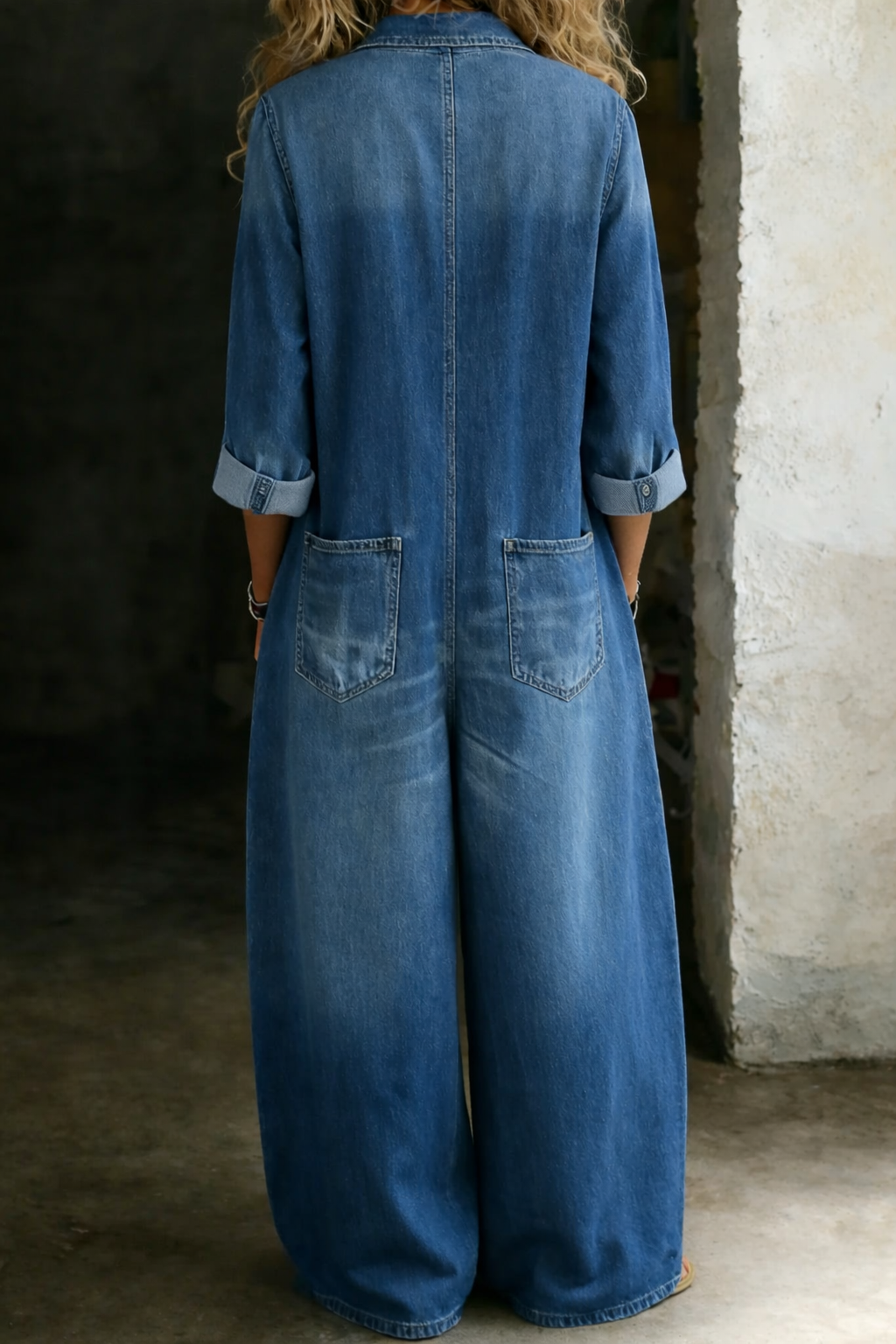 Eulalie | Long Sleeve Wide Leg Jumpsuit Casual One-Piece