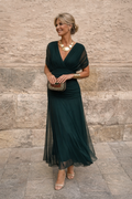 Verena | Chiffon Maxi Dress V-Neck Ruched Waist Evening Wedding