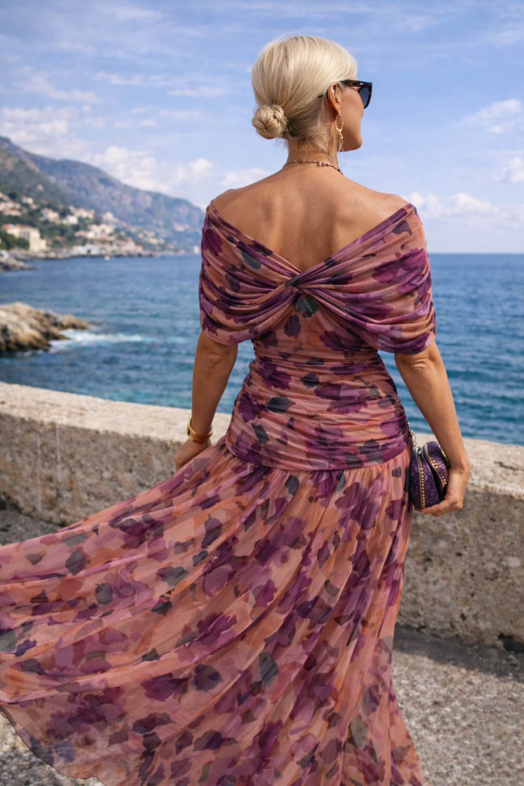 Verena | Chiffon Maxi Dress V-Neck Ruched Waist Evening Wedding