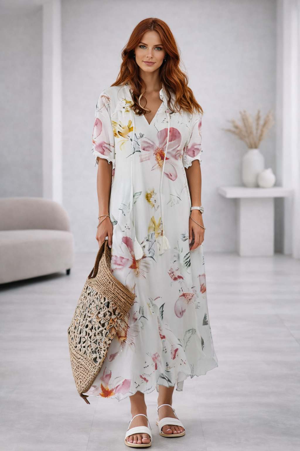 Quintessa | Bohemian V-Neck Maxi Dresses for Summer Days