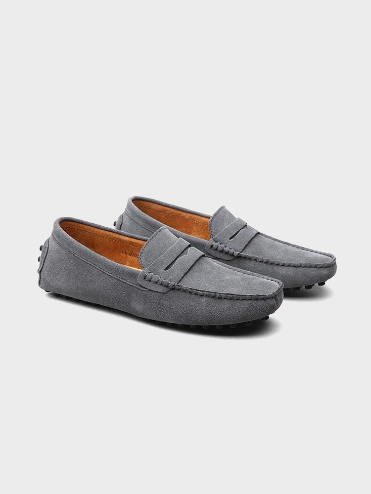 Coralie | Nude Suede Pumps Slip-On Loafer for Smart Casual Style