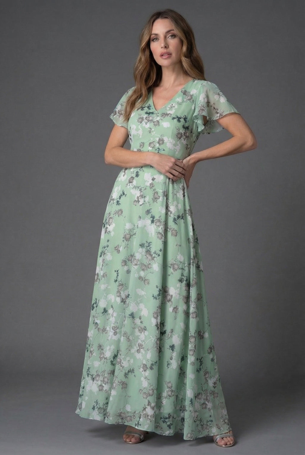 Evangeline | Floral Maxi Winter Wedding Guest Dresses
