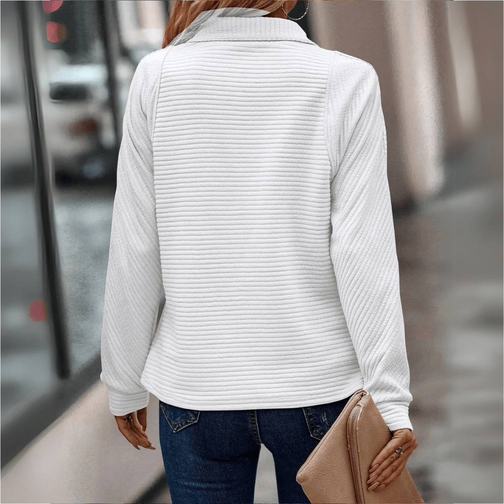 Seraphina | Women Mesh Panel Half-Zip Sweater Autumn Layering