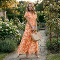 Coralie | Floral V-Neck Maxi Wedding Guest Dresses