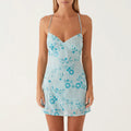 Fenella | Elegant Floral Embroidered Mini Dresses For Women