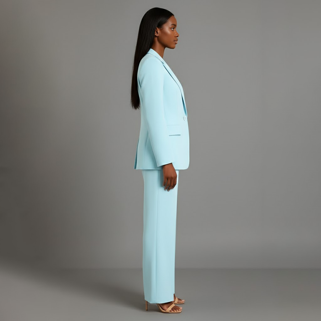 Rosalind | Christmas Formal Suits Outfits Long Blazer Set — Turquoise