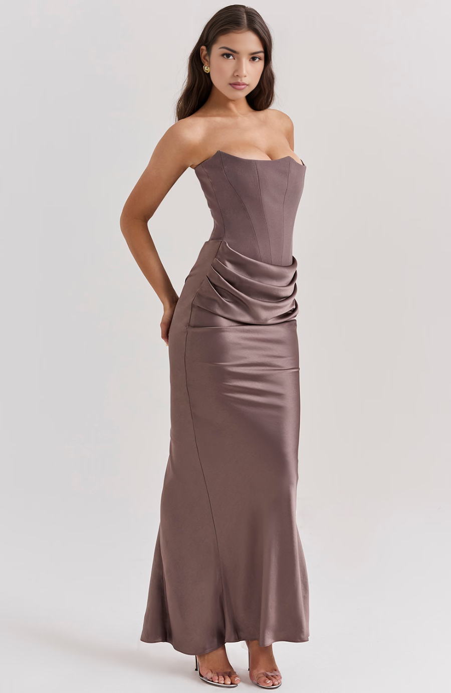 Celeste | Black Corset Maxi Dress for Evening Occasions