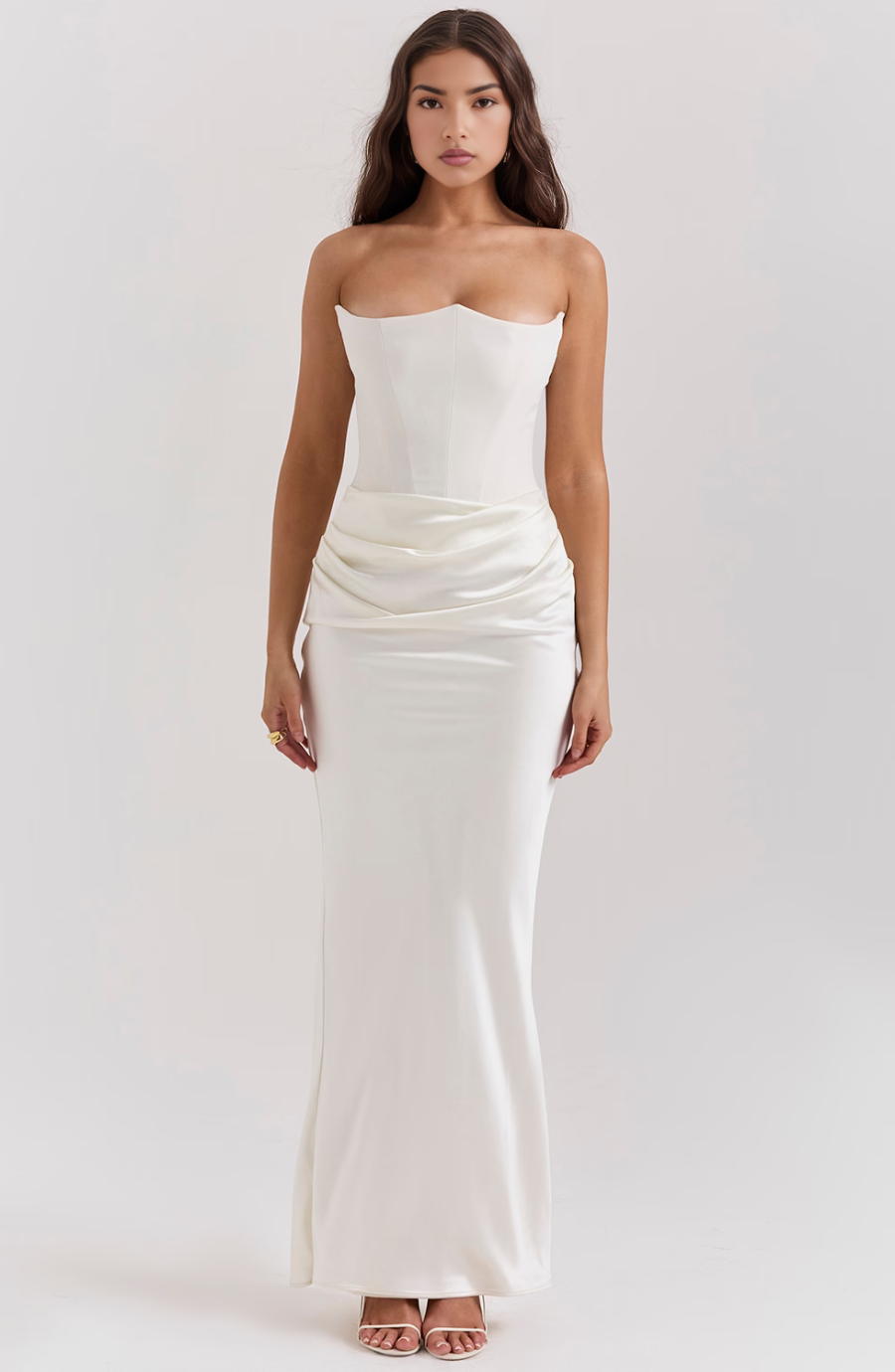 Celeste | Black Corset Maxi Dress for Evening Occasions