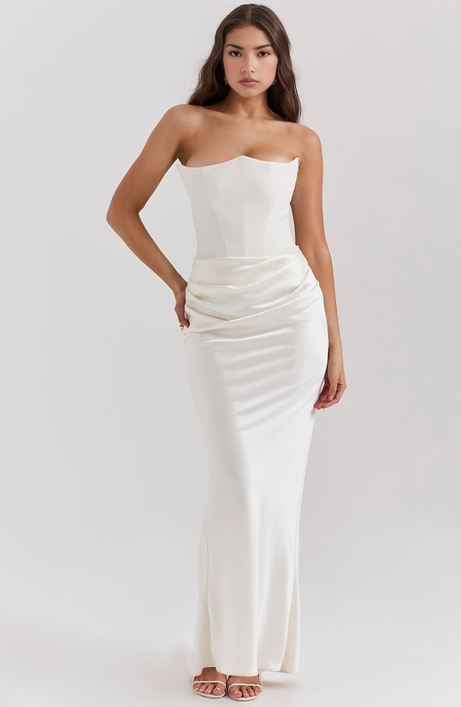 Celeste | Black Corset Maxi Dress for Evening Occasions
