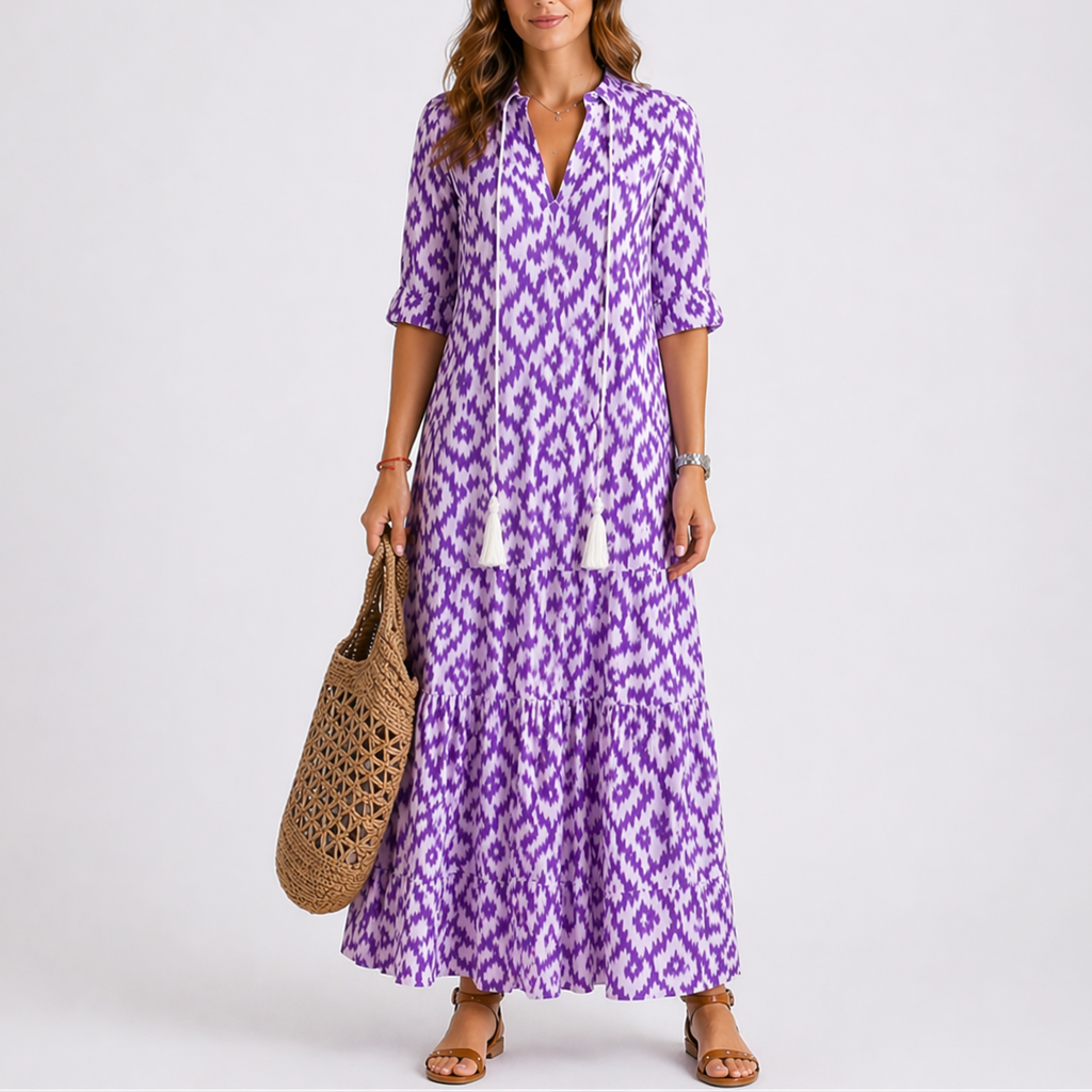 Xanthe | Floral Summer Midi Dress Garden Party & Brunch
