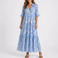 Xanthe | Floral Summer Midi Dress Garden Party & Brunch