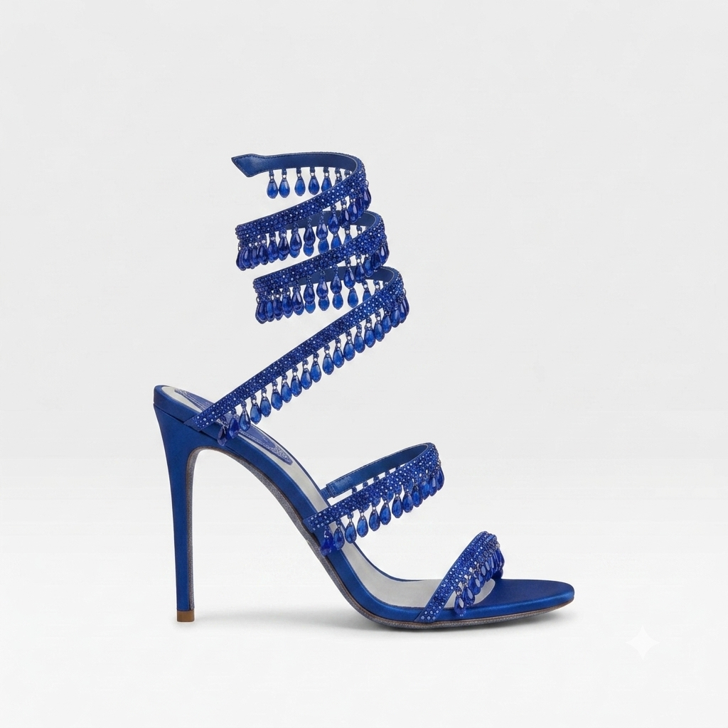 Esmee | Gold Block Heels For Wedding Crystal Strappy Sandals