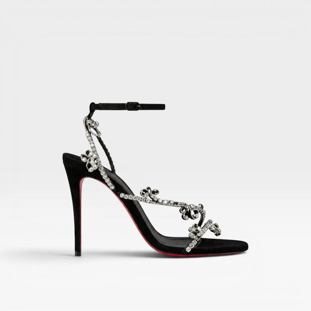 Camille | Crystal Embellished Strappy Stiletto Evening Heels