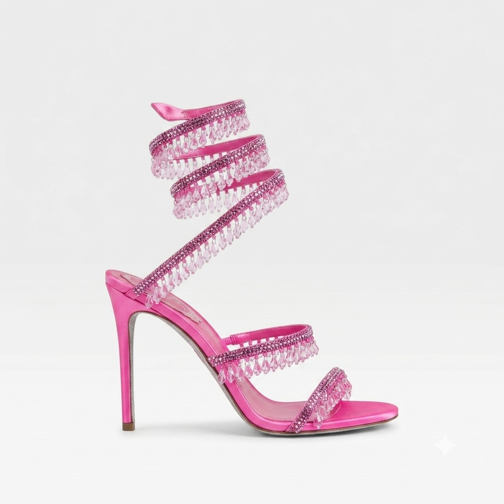 Esmee | Gold Block Heels For Wedding Crystal Strappy Sandals