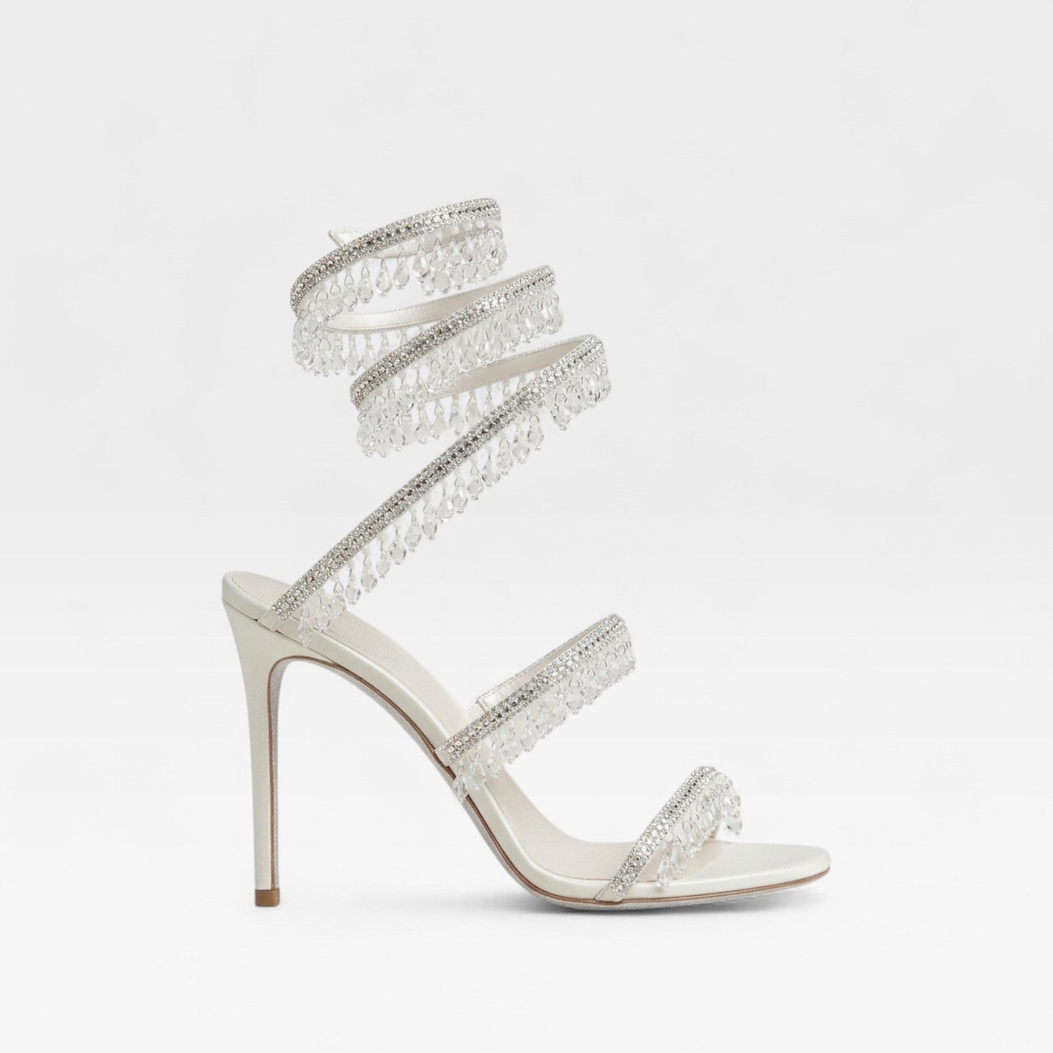 Esmee | Gold Block Heels For Wedding Crystal Strappy Sandals
