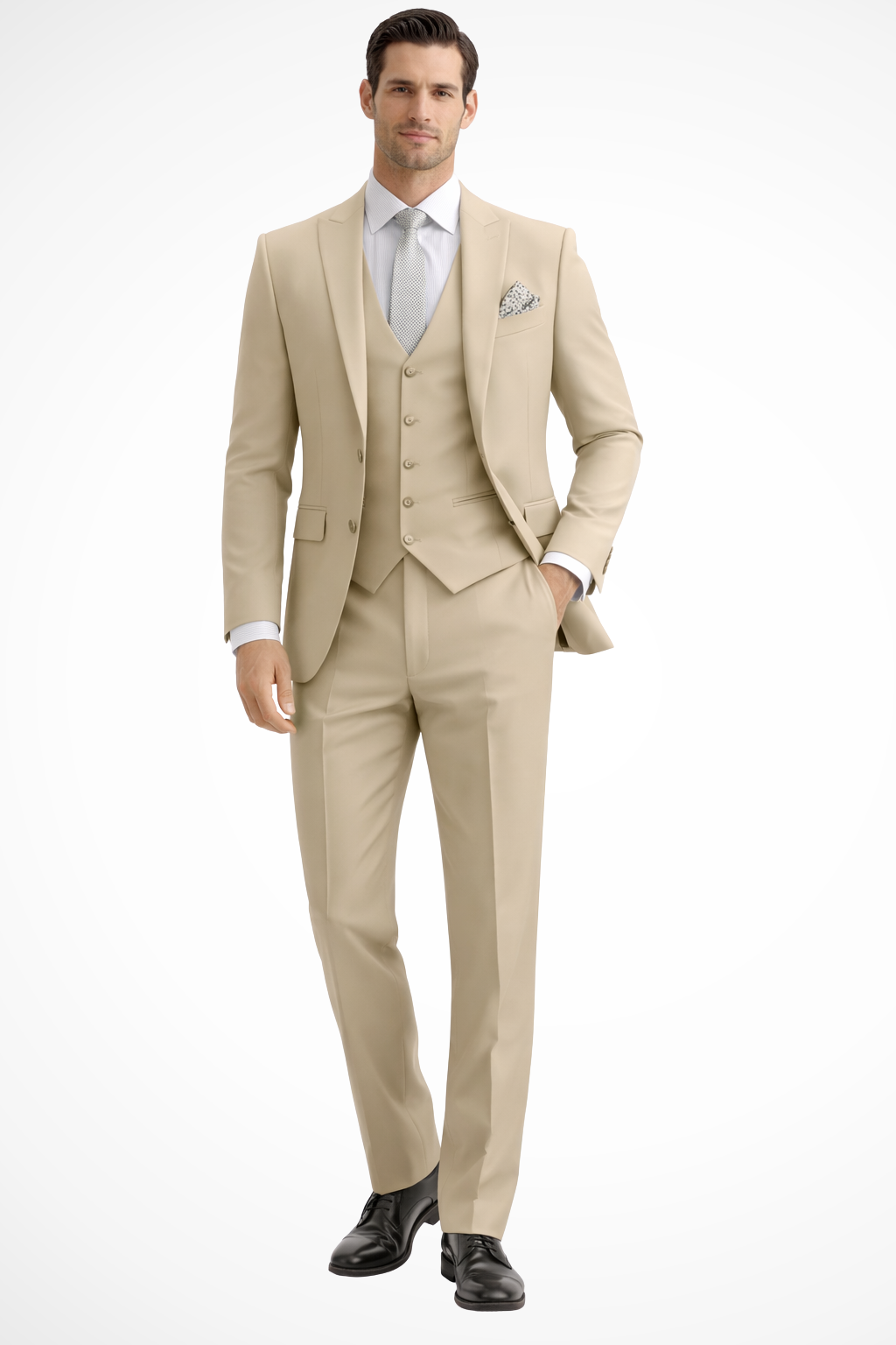 Damien | Men Slim Fit 3-Piece Wedding Guest Peak Lapel Suit