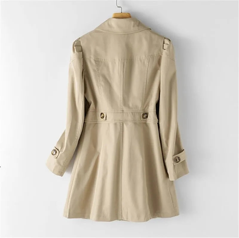 Mathilde | Fur Trim Single Breasted Classic White Brown Trench Coat