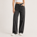 Sidonie | Black Stretchy High Waist Wide Leg Pants