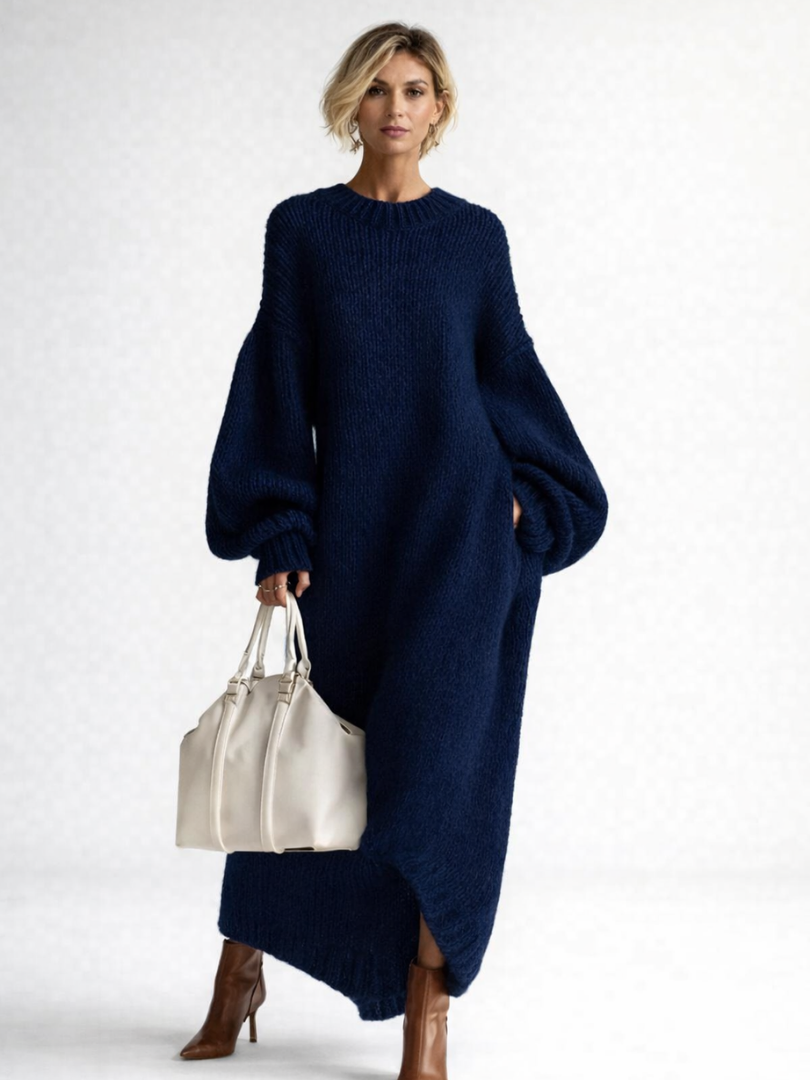 Verena | Plus Size Sweater Dress Oversized Knit Maxi Loungewear