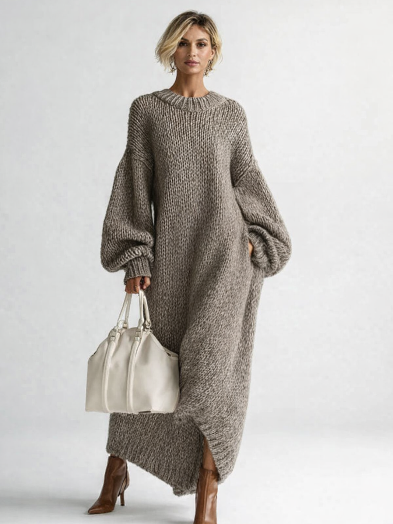 Verena | Plus Size Sweater Dress Oversized Knit Maxi Loungewear