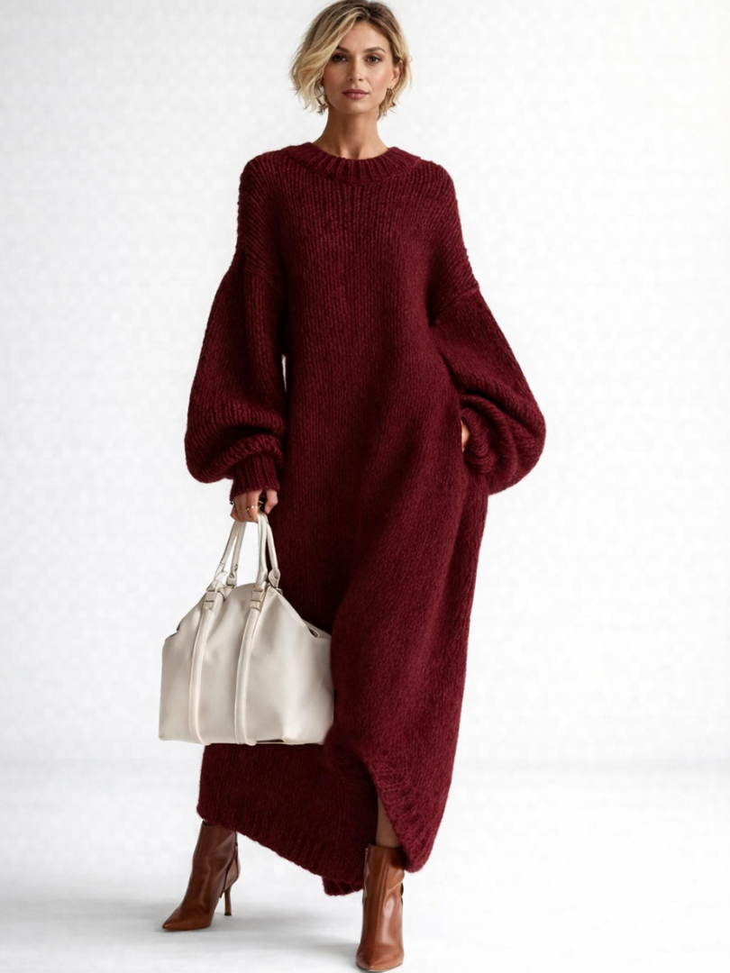 Verena | Plus Size Sweater Dress Oversized Knit Maxi Loungewear