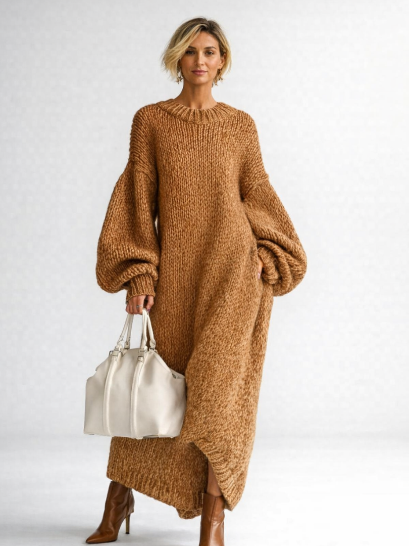 Verena | Plus Size Sweater Dress Oversized Knit Maxi Loungewear